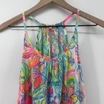Lilly Pulitzer Lacy Tank Top Surf Gypsea Women XS Keyhole Back Tropical Floral Photo 1