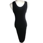 Black Bead Snap Front Bodycon Tank Midi Dress Photo 7