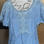 Holding Horses  Dress Anthropologie Sz Small Chambray Embroidered Western Rodeo Photo 5