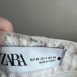 ZARA silver metallic coated boyfriend fit straight leg jeans size 2 Photo 14