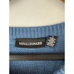 Nina Leonard Womens Blue Asymmetrical Knit Sweater S 100% Acrylic Photo 2