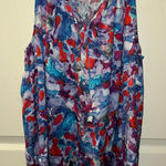 Theory  multicolor Sleeveless Silk Blend  Blouse‎ Top Size small Photo 0