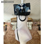 Coach Mercer Bag Satchel 30 in Canyon Quilt Denim Blue Black Shoulder Photo 14