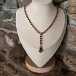 Swavorski Swarovski Black Crystal Teardrop Pendant Gold-Tone Necklace Photo 2