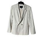 Banana Republic Long&Lean Cream Striped Blazer Sz 8 Women's Linen Blend #QR7-6 Photo 1