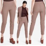 A New Day Plaid Side Zip Skinny Ankle Pant NWT brown plaid 4 Photo 1