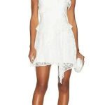 Amanda Uprichard NEW- NWT  Bailee Lace Dress White L Bridal Mini Photo 0
