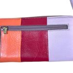 Fossil Sydney Zip Wallet Pink Purple Stripe Colorblock Photo 2