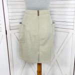 Vintage Coca Cola Snap Front Side Cargo Pocket Denim A Line Skirt Khaki‎ 6 XS Green Photo 4