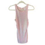 Abound  Pink Clear Shine Iridescent Sequin Bodycon Mini Tank Dress size Small Photo 2