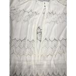 Free People Woman's Top Shirt Size Small Beige Krochet See Thru Key Hole Back Photo 6