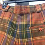 Vintage 80s Orange Brown Blue Plaid Culotte Shorts Wool High Rise Size 12 *Read Photo 5