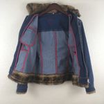 Denim Jean Jacket with Faux Fur Trim Size M Photo 3