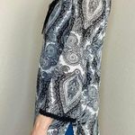 JKLA California Vintage Y2K Black & White Abstract Flare Sleeve Sheer Shirt Photo 2