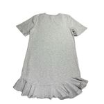 CeCe  Gray Floral Appliqué T-shirt Dress With Ruffle Medium Crewneck Short Sleeve Photo 8