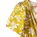 Anthropologie  Somerset Jumpsuit Yellow Chartreuse Floral Cotton XS Photo 3