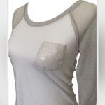 HOLLISTER Sequin Raglan Burnout Baseball Tee Shirt Y2K Vibes XS White Photo 4