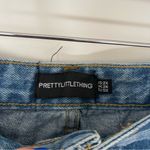 NWT Pretty Little Thing Plus Size 2X Mid Wash Extreme Ripped Mom Denim Shorts Blue Photo 5