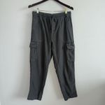 Athleta  Farallon Cargo Crop Pants Cypress Green Gray Pull On Pockets Womans Sz 8 Photo 7