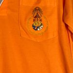 Men’s Orange Embroidered Asian Aesthetic Polo Shirt Size Medium Photo 4