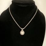 Brighton TWO TONED CIRCLE WHITE CRYSTAL NECKLACE Photo 0