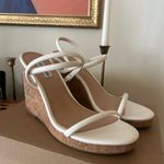 Steve Madden Udell Leather Slip On Cork Wedge Slingback Sandals White NEW 9.5 Photo 3