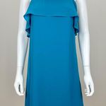 Alice + Olivia Etta Slip Mini Dress Blue Laguna Ruffle Square Neck Party Medium Photo 2