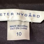 Peter Nygard  black & white striped dress with purple flower Photo 2