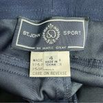 St. John  Sport Pants Size 4 Navy Blue Straight Leg Stretch Trousers Logo Button Photo 8
