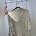 Heyson Beige Boho Chic Waffle Knit Ruffle Trim Pullover Sweater Hoodie Sz Large Tan Photo 12