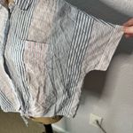 Madewell  Short Sleeve Tie Front Shirt Blue Rawley Stripe Size M Boxy Boho Preppy Photo 2