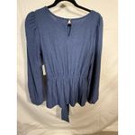 Ava James  Clay Blue Clip Dots‎ Size Medium Belted Top Photo 5