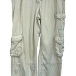 Old Navy Mid Rise Wide Leg Cargo Pants Size M Cream Drawstring Utility Photo 0
