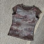 Non Signe Y2K Bedazzled Brown Graphic Italy Baby Tee Size Medium Photo 1