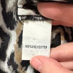 Kenneth Cole New York Animal Print Sheer Blouse Button Up Tunic Length size L Tan Size L Photo 10