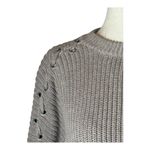 ALLSAINTS Sweater Women XS Tan Crew Neck Cotton Knit Aria Laced Short Jumper Photo 6