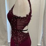 City Triangles Elegant Burgundy Evening Gown open back size 5 Photo 5