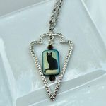 Hand Crafted Black Cat Pendant Stainless Steel Necklace Silver Photo 4