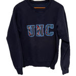 VTG North Carolina UNC Tar Heels Embroidered Floral Sweatshirt Large USA Blue Photo 0