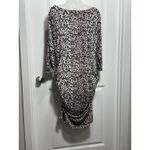 Jennifer Lopez  Leopard Print Cowl Neck Ruched Bodycon Midi Dress XL Womens Photo 1