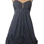 BCBGMAXAZRIA Black Woven Taffeta-Silk Dress Goth Size 2 NEW Photo 0