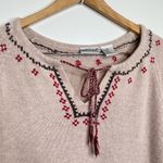 Fashion Bug Vintage  Wool Blend Sweater Women’s XL Tie Neck Boho Beige Photo 1