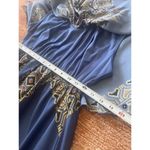 Live and let live  Boho Asymmetric Blue Aztec Dress Cape Yoke Size S Photo 3