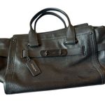 Coach Swagger Turnlock 2-Way Tote Shoulder Bag – Black Pebbled Leather Photo 1