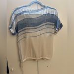 Club Monaco  Navy and White Sheer Blouse Photo 2