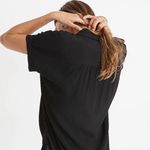 Madewell Central Drapey Shirt Olive Green  Blouse Photo 6