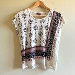 Vince Camuto 100% Linen Top Y2K Retro Bandana Scarf Boho Lagenlook Women's Sz S Photo 2