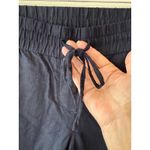 Ann Taylor Mid Rise Drawstring Pull On Sweatpants Linen Black Women's Medium Photo 3