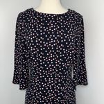 Boden Delia Dress Black Pop Spot Polka Dot Size 6 R Flutter 3/4 Sleeve Midi Photo 2
