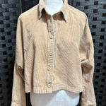 Forever 21  Cropped Corduroy Jacket Womens L Beige Festival Minimalist Neutral Photo 0